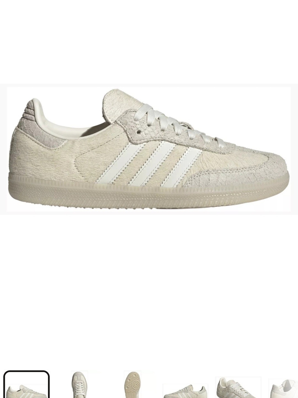 adidas Men’s Samba Sneakers in Off-White/Cream